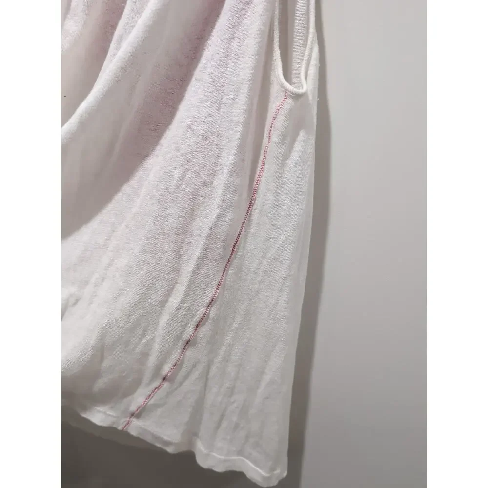 Akemi + Kin ‎ Anthropologie Sleeveless Top Floral Embroidered Boho White Tank S